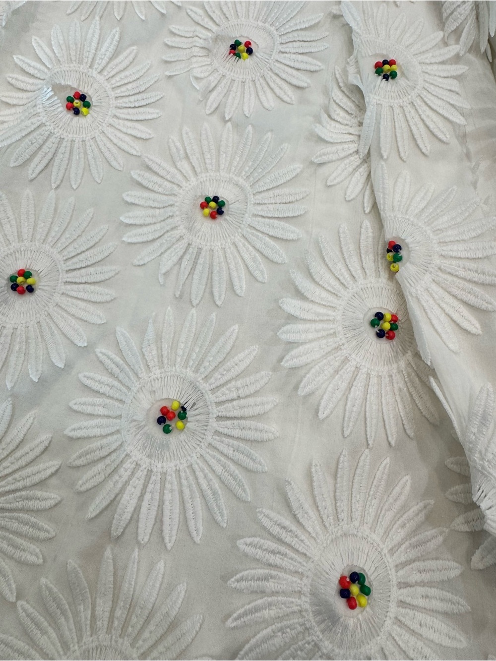 FARM Rio White Daisy Appliqué Midi Skirt - Picture 5 of 7